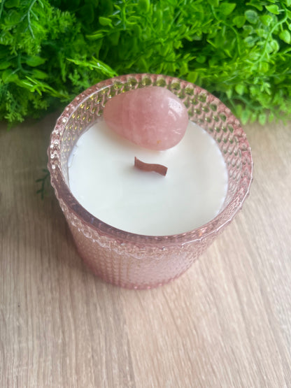 Rose Quartz candle Rose geranium